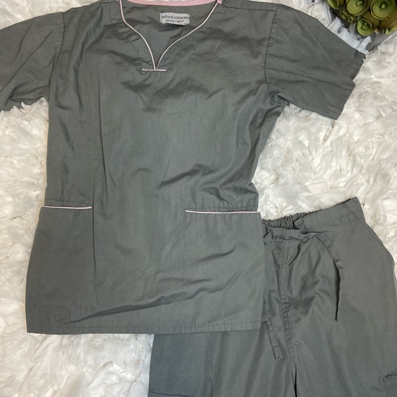 Medical Scrub Uniform Set  | Grey | Size: X-Small - Picture 1 of 13